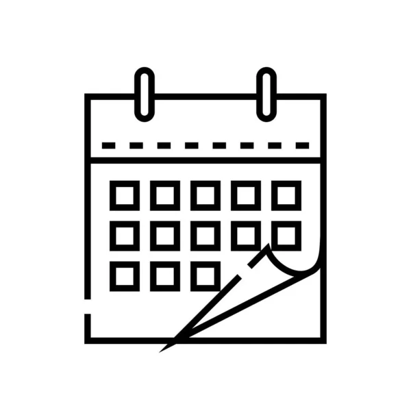 Kalender linje ikon, begrepp tecken, kontur vektor illustration, linjär symbol. — Stock vektor