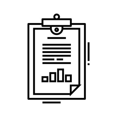 Grafik haber çizelgesi simgesi, kavram işareti, taslak vektör illüstrasyonu, doğrusal sembol.