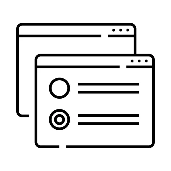 Ícone de linha de janela do navegador, sinal de conceito, ilustração do vetor de contorno, símbolo linear . —  Vetores de Stock