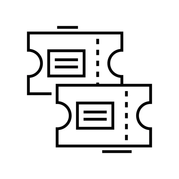 Ícone de linha de bilhetes de cinema, sinal de conceito, ilustração de vetor de contorno, símbolo linear . —  Vetores de Stock