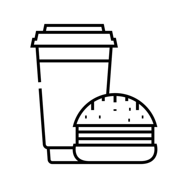 Burger Liniensymbol, Konzeptzeichen, Umrissvektorillustration, lineares Symbol. — Stockvektor