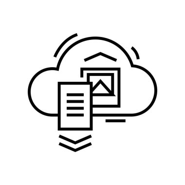 Cloud storage line icon, concept sign, outline vector illustration, linear symbol.