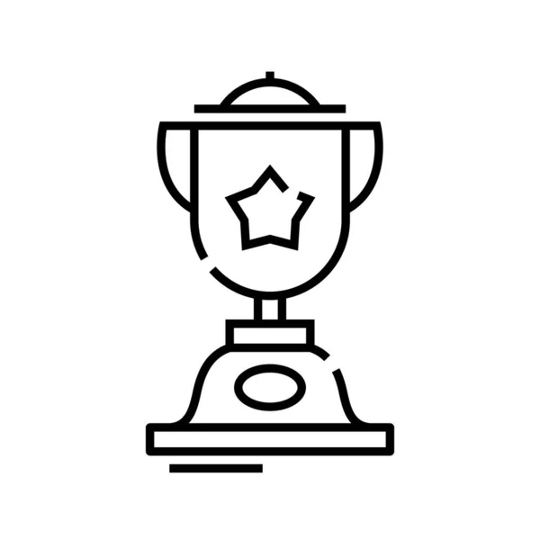 Ikona řádku soutěžního poháru, koncept znamení, obrys vektorové ilustrace, lineární symbol. — Stockový vektor