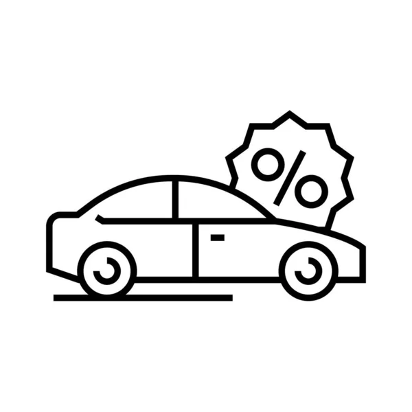 Araba satışı çizgisi simgesi, kavram işareti, taslak vektör çizimi, doğrusal sembol. — Stok Vektör