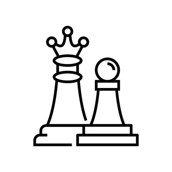 チェスの移動線アイコン、コンセプトサイン、アウトラインベクトルイラスト、線形シンボル. — ストックベクタ
