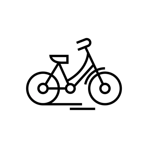 Ícone da linha de Bycicle, signo do conceito, ilustração do vetor do esboço, símbolo linear . — Vetor de Stock