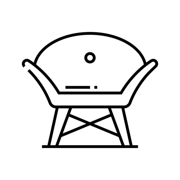 Icône confortable de ligne de chaise, signe de concept, illustration vectorielle de contour, symbole linéaire . — Image vectorielle