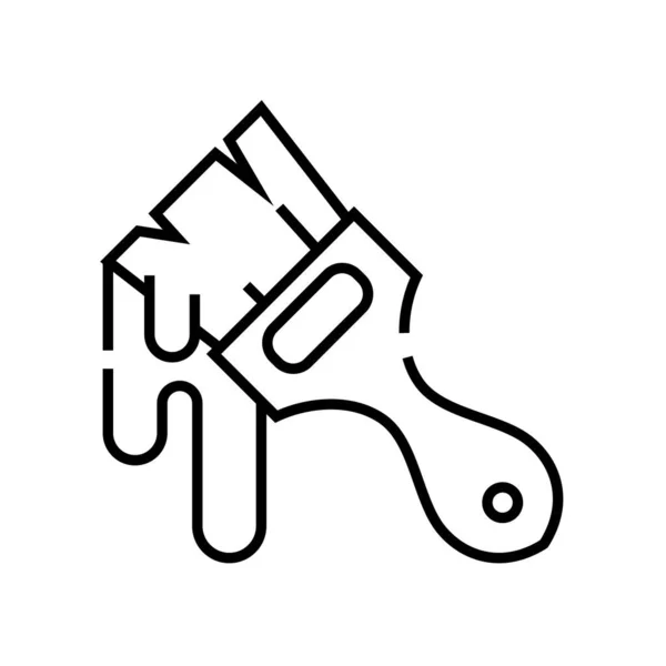 Penseel lijn pictogram, concept teken, schets vector illustratie, lineair symbool. — Stockvector