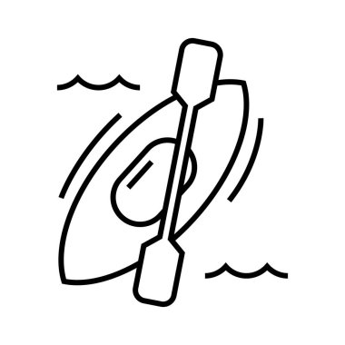 Canoe line icon, concept sign, outline vector illustration, linear symbol.