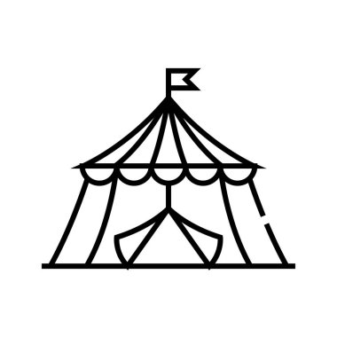 Sirk çizgisi simgesi, kavram işareti, taslak vektör çizimi, doğrusal sembol.