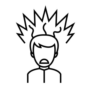 Zihin çizgisi simgesi, konsept işareti, taslak vektör çizimi, doğrusal sembol.