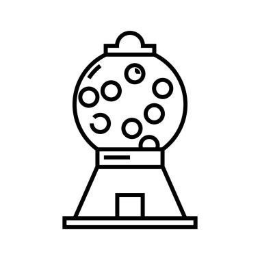 Noel topu çizgisi simgesi, kavram işareti, ana hatlı vektör çizimi, doğrusal sembol.