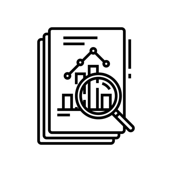 Diagram över datalinjen, koncepttecken, konturvektorillustration, linjär symbol. — Stock vektor