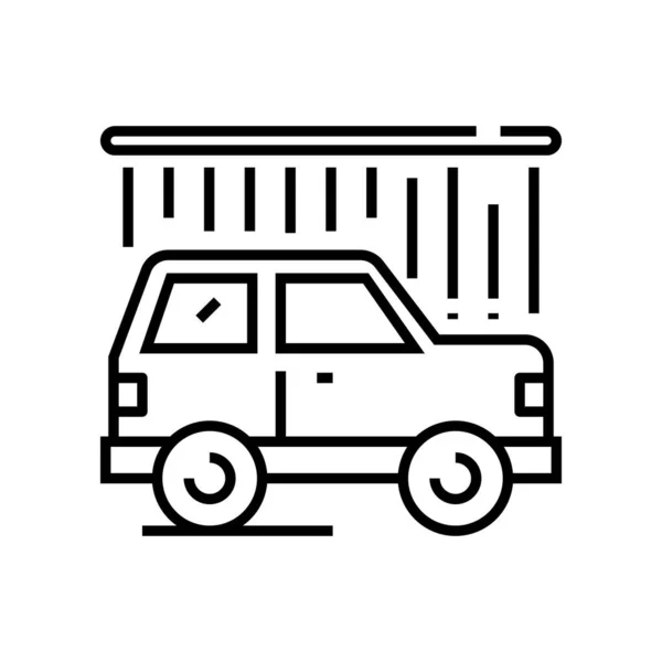 Auto waslijn pictogram, concept teken, schema vector illustratie, lineair symbool. — Stockvector