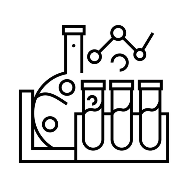 Ícone químico da linha do laboratório, sinal do conceito, ilustração do vetor do esboço, símbolo linear . — Vetor de Stock