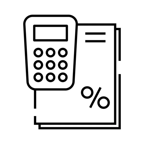 Beräkning ark linje ikon, begrepp tecken, kontur vektor illustration, linjär symbol. — Stock vektor