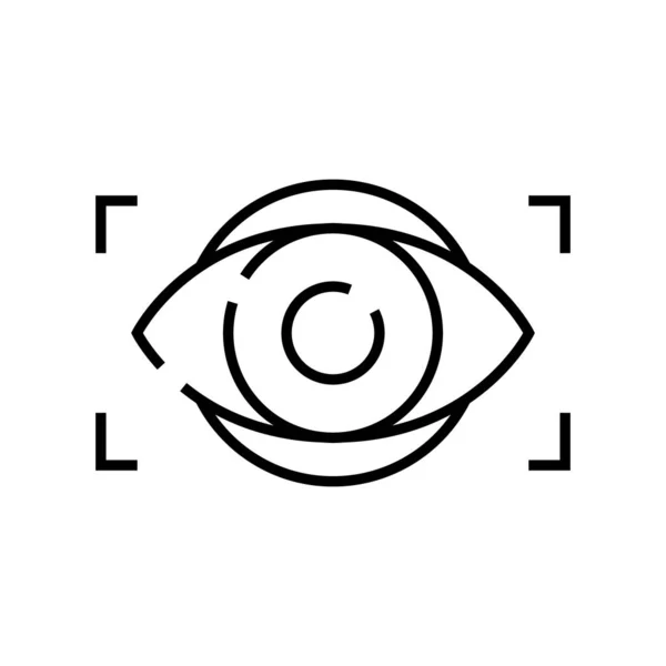 Значок линии зрения компьютера, знак концепции, векторная иллюстрация контура, линейный символ . — стоковый вектор