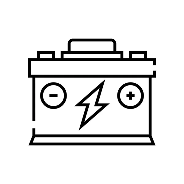 Auto batterij lijn pictogram, concept teken, schets vector illustratie, lineair symbool. — Stockvector