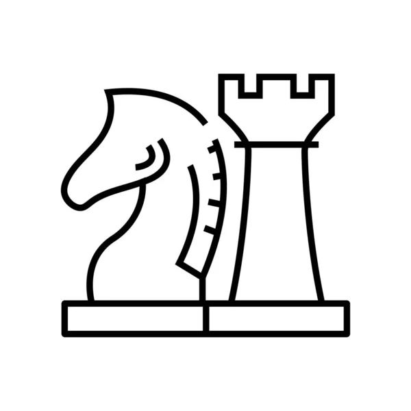 Schack titaner linje ikon, begrepp tecken, kontur vektor illustration, linjär symbol. — Stock vektor