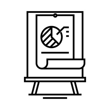 Grafik veri satırı simgesi, konsept işareti, özet vektör çizimi, doğrusal sembol.