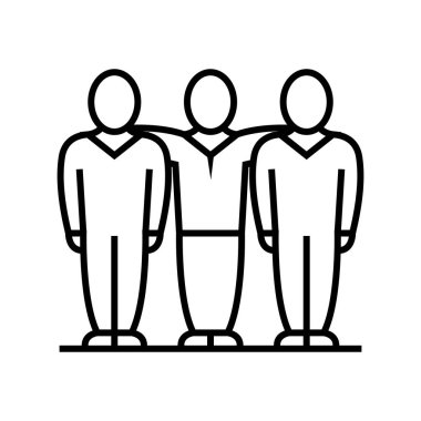 Kollektif güç çizgisi simgesi, konsept işareti, özet vektör çizimi, doğrusal sembol.