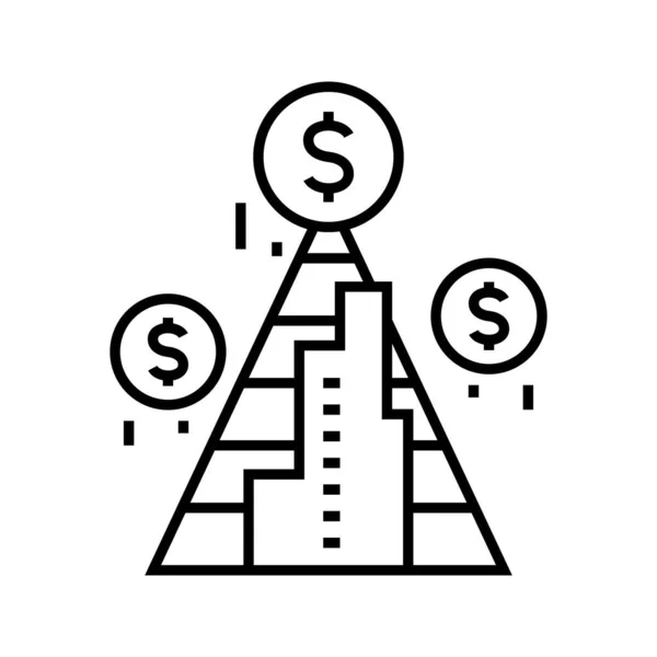 Значок линии бизнес-пирамиды, знак концепции, векторная иллюстрация, линейный символ . — стоковый вектор