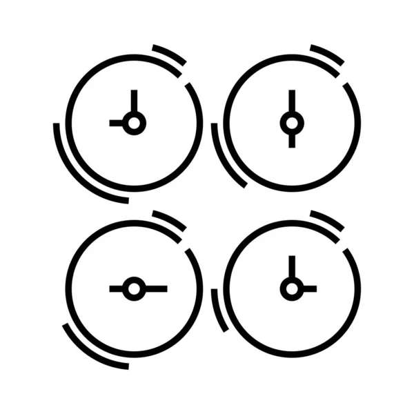 Ikona čáry hodin, koncept, obrys vektoru ilustrace, lineární symbol. — Stockový vektor