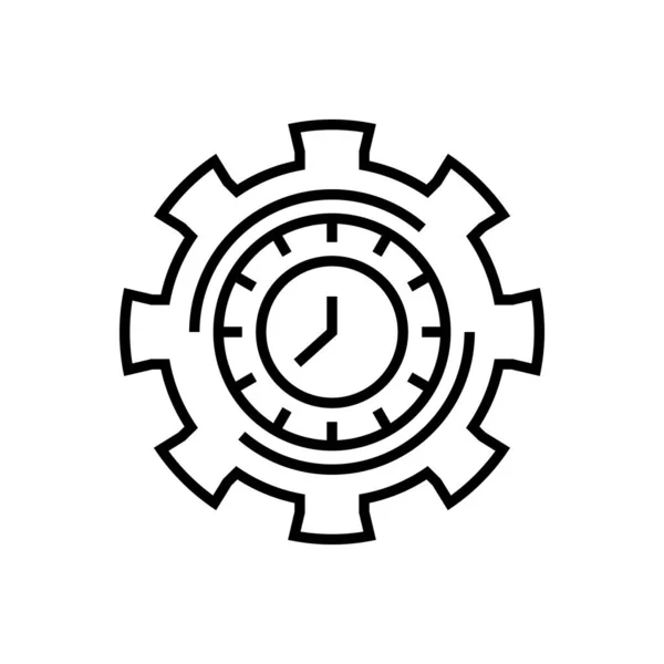 Configurações de relógio ícone de linha, sinal de conceito, ilustração do vetor de contorno, símbolo linear . —  Vetores de Stock