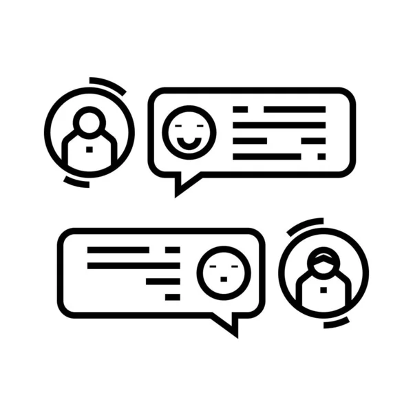 Chat messages icône de ligne, signe conceptuel, illustration vectorielle de contour, symbole linéaire . — Image vectorielle