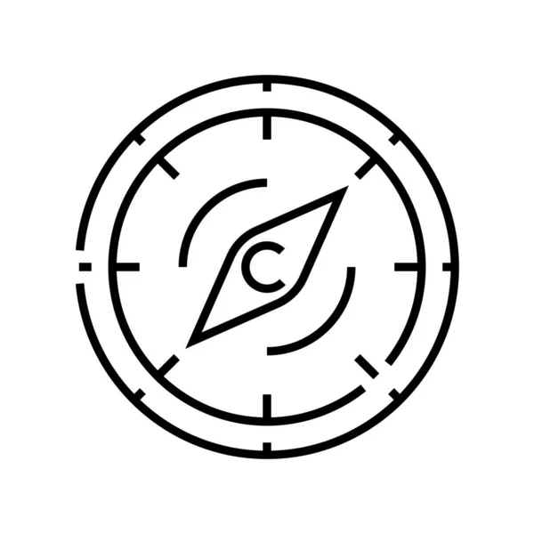 Icône de ligne de compas, signe conceptuel, illustration vectorielle de contour, symbole linéaire . — Image vectorielle