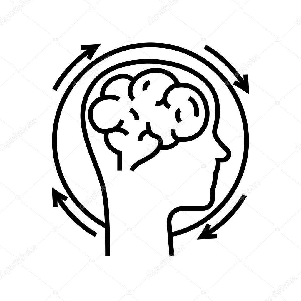 Brain decision line icon, concept sign, outline vector illustration, linear symbol.
