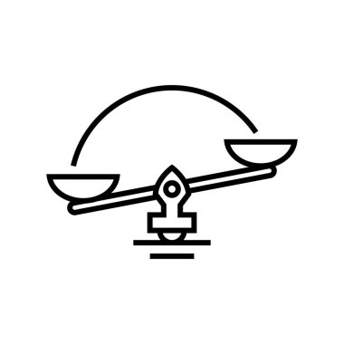 Uyum çizgisi simgesi, konsept işareti, dış hat vektör çizimi, doğrusal sembol.