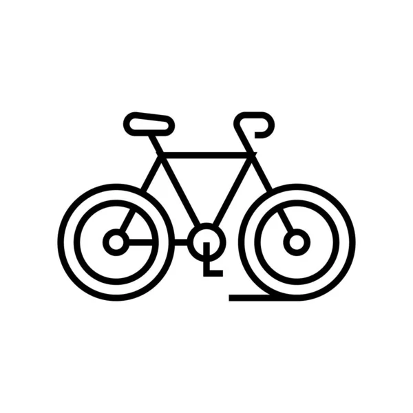 Icono de línea de viaje en bicicleta, signo de concepto, ilustración de vectores de contorno, símbolo lineal . — Archivo Imágenes Vectoriales