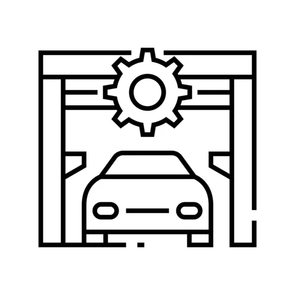 Icono de la línea de servicio del coche, signo de concepto, ilustración del vector de esquema, símbolo lineal . — Archivo Imágenes Vectoriales