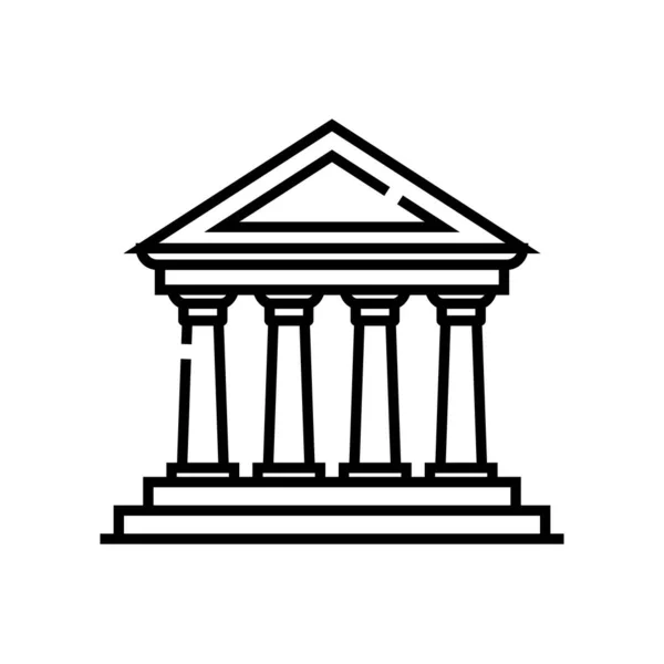Edificio icono de línea universitaria, signo de concepto, esbozo ilustración vectorial, símbolo lineal . — Vector de stock
