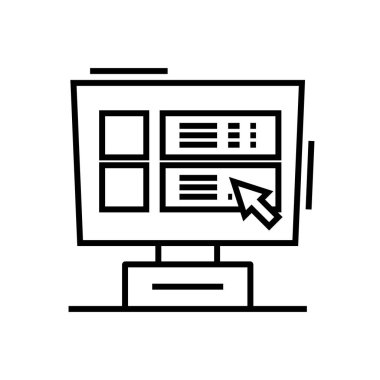Ayarlama satırı simgesi, konsept işareti, taslak vektör illüstrasyonu, doğrusal sembol seçiliyor.