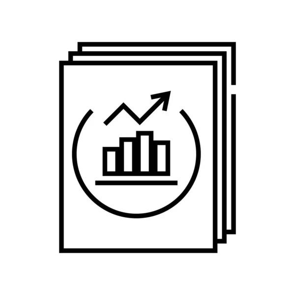 Gráfico relatórios ícone de linha, sinal de conceito, ilustração do vetor de contorno, símbolo linear . —  Vetores de Stock