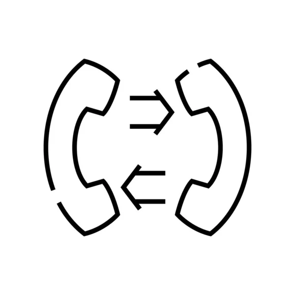 Ikona połączeń biznesowych, znak koncepcyjny, ilustracja wektora zarysu, symbol liniowy. — Wektor stockowy