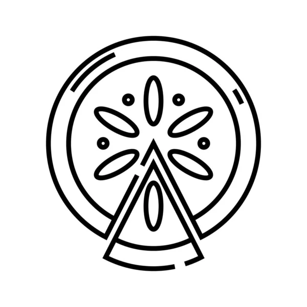 Cheesecake a reçu l'icône de ligne, le signe de concept, l'illustration vectorielle de contour, le symbole linéaire . — Image vectorielle