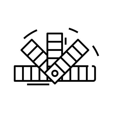Renk çizgisi simgesi, konsept işareti, taslak vektör çizimi, doğrusal sembol seçiliyor.