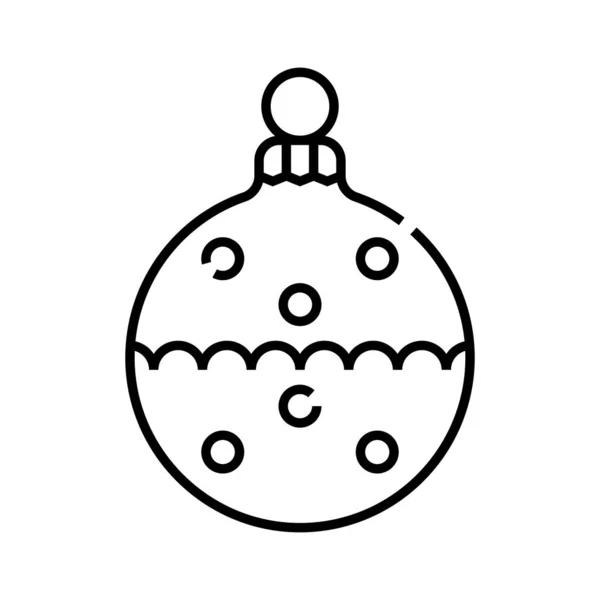 Noel süsleme oyuncak çizgisi simgesi, kavram işareti, taslak vektör çizimi, doğrusal sembol. — Stok Vektör