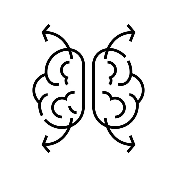 Icono de línea de daño cerebral, signo de concepto, ilustración de vectores de contorno, símbolo lineal . — Vector de stock