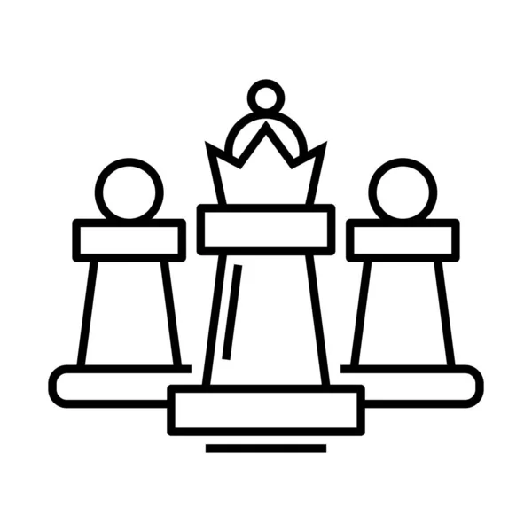 Icono de línea de titán de ajedrez, signo de concepto, ilustración de vector de contorno, símbolo lineal . — Archivo Imágenes Vectoriales