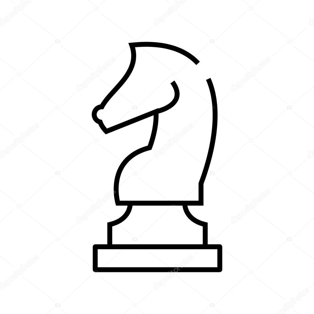 Chess horse line icon, concept sign, outline vector illustration, linear symbol.