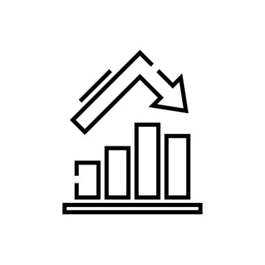 Çizelge simgesi, konsept işareti, taslak vektör çizimi, doğrusal sembol.