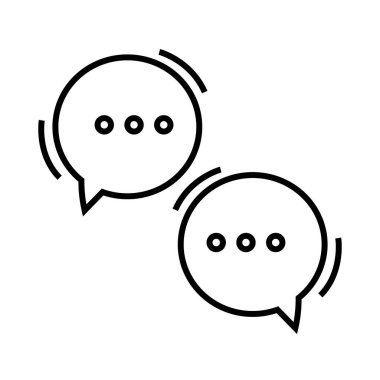 İletişim becerileri çizgisi simgesi, kavram işareti, özet vektör çizimi, doğrusal sembol.