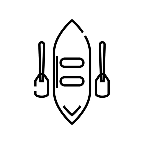 Canoe line icon, concept sign, outline vector illustration, linear symbol. — Stok Vektör