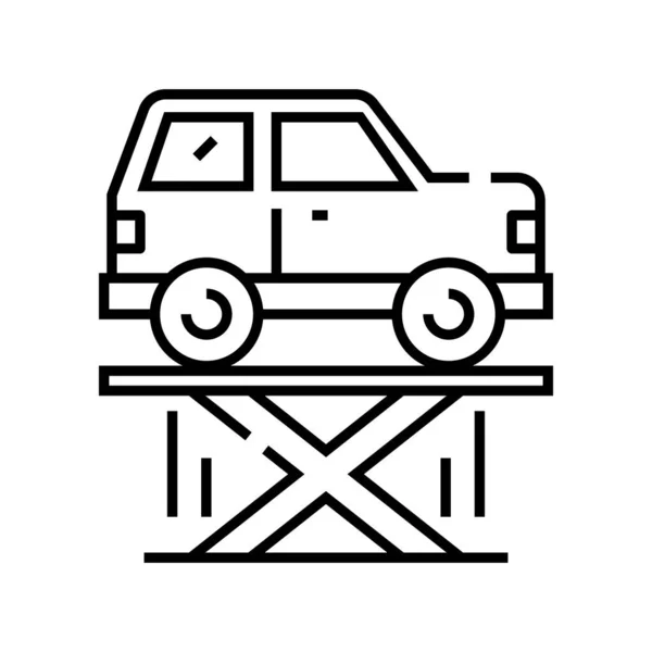 Иконка линии диагностики автомобиля, знак концепции, набросок векторной иллюстрации, линейный символ . — стоковый вектор