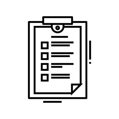 Check list line icon, concept sign, outline vector illustration, linear symbol.