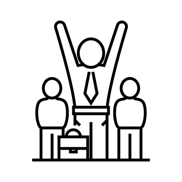 Business team lijn pictogram, concept teken, schets vector illustratie, lineair symbool. — Stockvector